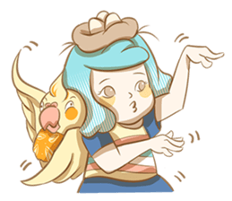 Bird eggs girl with bird sticker #9046485