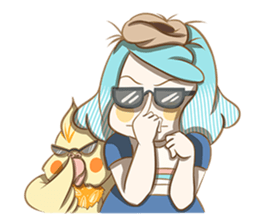Bird eggs girl with bird sticker #9046486