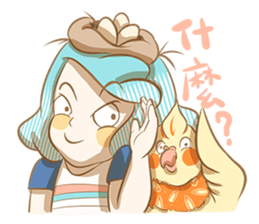 Bird eggs girl with bird sticker #9046487