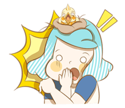 Bird eggs girl with bird sticker #9046495