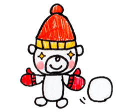 Polar bear red cheeks 3 sticker #9046844