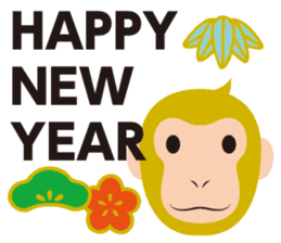 Monkey stickers for year-end & new-year sticker #9047316