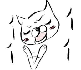 The daily right good day of white cat sticker #9048765