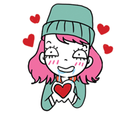 BB Hipgirl on street by La Pluie sticker #9049177