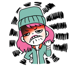 BB Hipgirl on street by La Pluie sticker #9049183