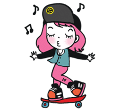 BB Hipgirl on street by La Pluie sticker #9049190