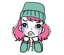 BB Hipgirl on street by La Pluie sticker #9049197