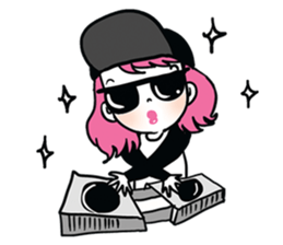 BB Hipgirl on street by La Pluie sticker #9049203