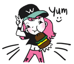 BB Hipgirl on street by La Pluie sticker #9049214