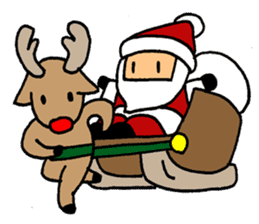 Santa and reindeer Christmas ! sticker #9058458