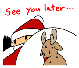 Santa and reindeer Christmas ! sticker #9058489