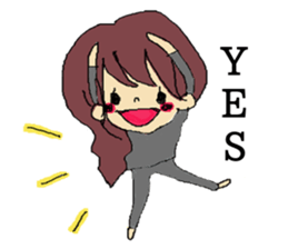 Cute girl but sweat sticker #9061096