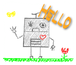 Crayon Robot sticker #9062896