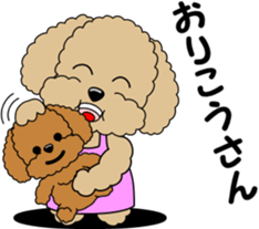 Toy Poodle parent and child sticker #9065487