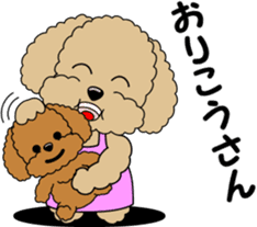 Toy Poodle parent and child sticker #9065487
