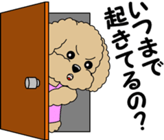 Toy Poodle parent and child sticker #9065490