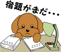 Toy Poodle parent and child sticker #9065491