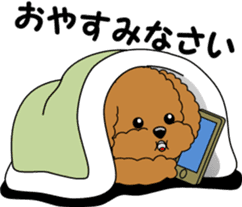 Toy Poodle parent and child sticker #9065492