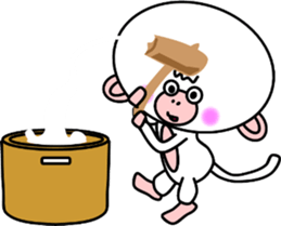 White Monkey "Whity" -The Winter- sticker #9067428