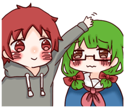 With the ordinary boy Girl of glasses sticker #9067627