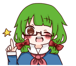 With the ordinary boy Girl of glasses sticker #9067643