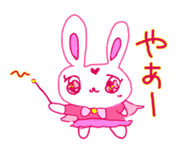 The losing heart pink rabbit warror sticker #9072976