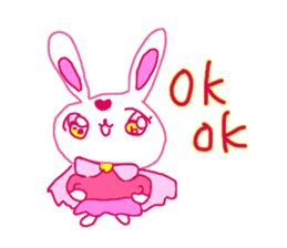 The losing heart pink rabbit warror sticker #9072980