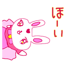 The losing heart pink rabbit  warror sticker #9072983