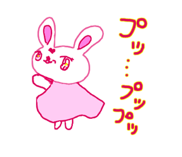 The losing heart pink rabbit  warror sticker #9072986