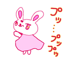 The losing heart pink rabbit  warror sticker #9072986