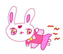 The losing heart pink rabbit warror sticker #9072988