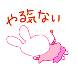 The losing heart pink rabbit  warror sticker #9072992