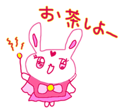 The losing heart pink rabbit  warror sticker #9072999