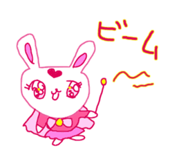 The losing heart pink rabbit warror sticker #9073001