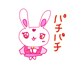 The losing heart pink rabbit  warror sticker #9073004