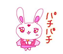 The losing heart pink rabbit  warror sticker #9073004