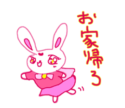 The losing heart pink rabbit warror sticker #9073008