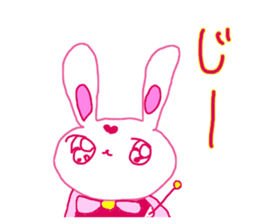 The losing heart pink rabbit  warror sticker #9073009