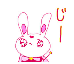 The losing heart pink rabbit warror sticker #9073009