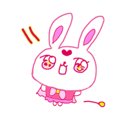 The losing heart pink rabbit  warror sticker #9073010