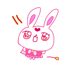 The losing heart pink rabbit warror sticker #9073010