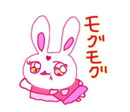 The losing heart pink rabbit warror sticker #9073014