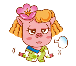 Floret Pig go to work sticker #9075428