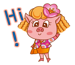 Floret Pig go to work sticker #9075445