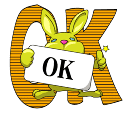 green funny rabbit sticker #9079944