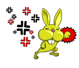 green funny rabbit sticker #9079966