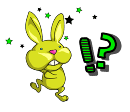 green funny rabbit sticker #9079970