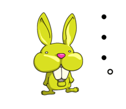 green funny rabbit sticker #9079973