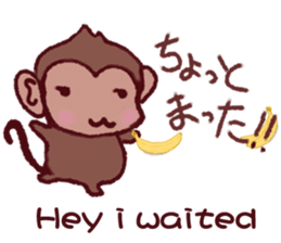 Finger monkeys Japanese-English sticker #9080433