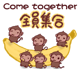 Finger monkeys Japanese-English sticker #9080449